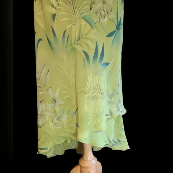 NWT Donna Ricco size 14 lime green 2 piece top & skirt - Picture 11 of 15